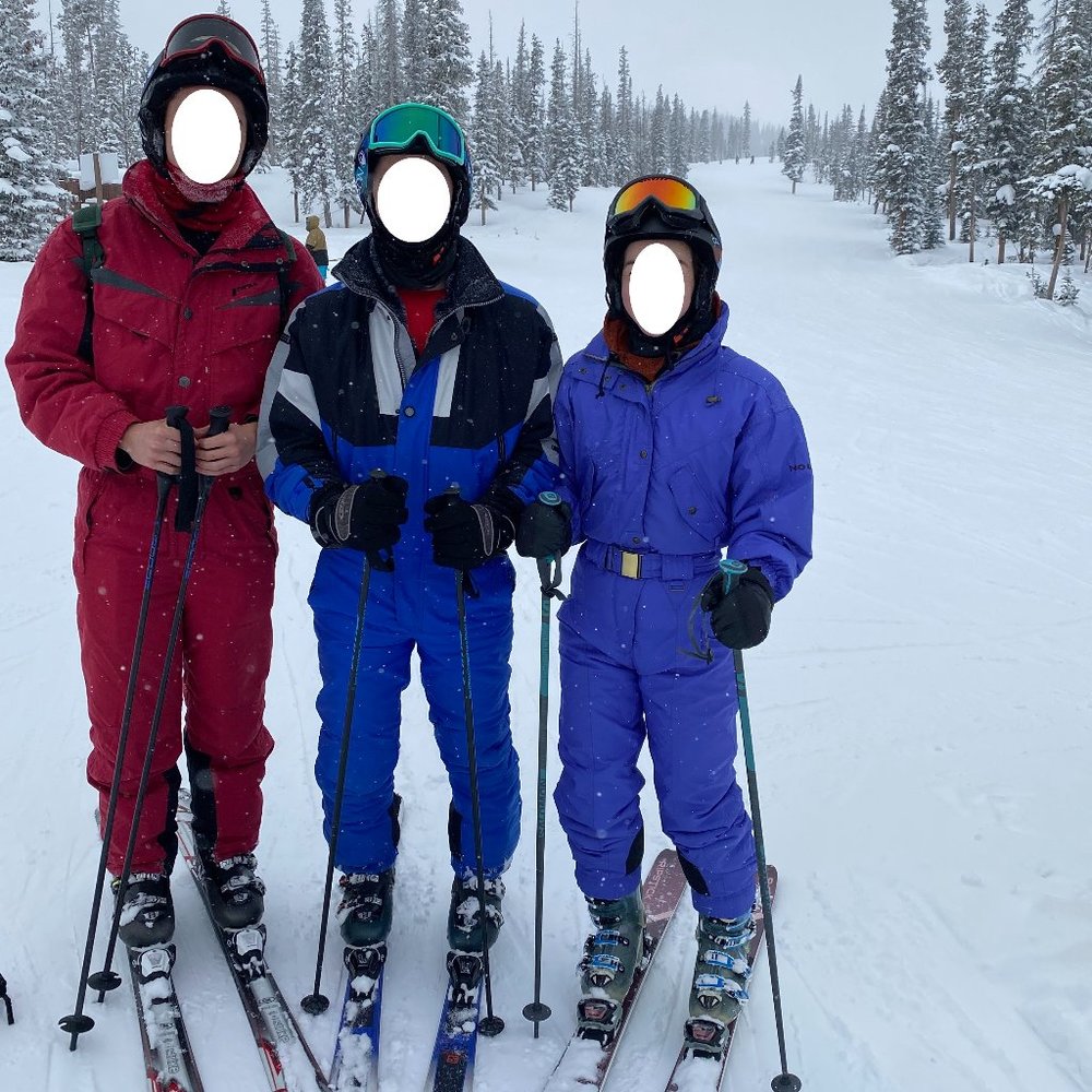 Vintage No Limits Ski Onesie in Periwinkle